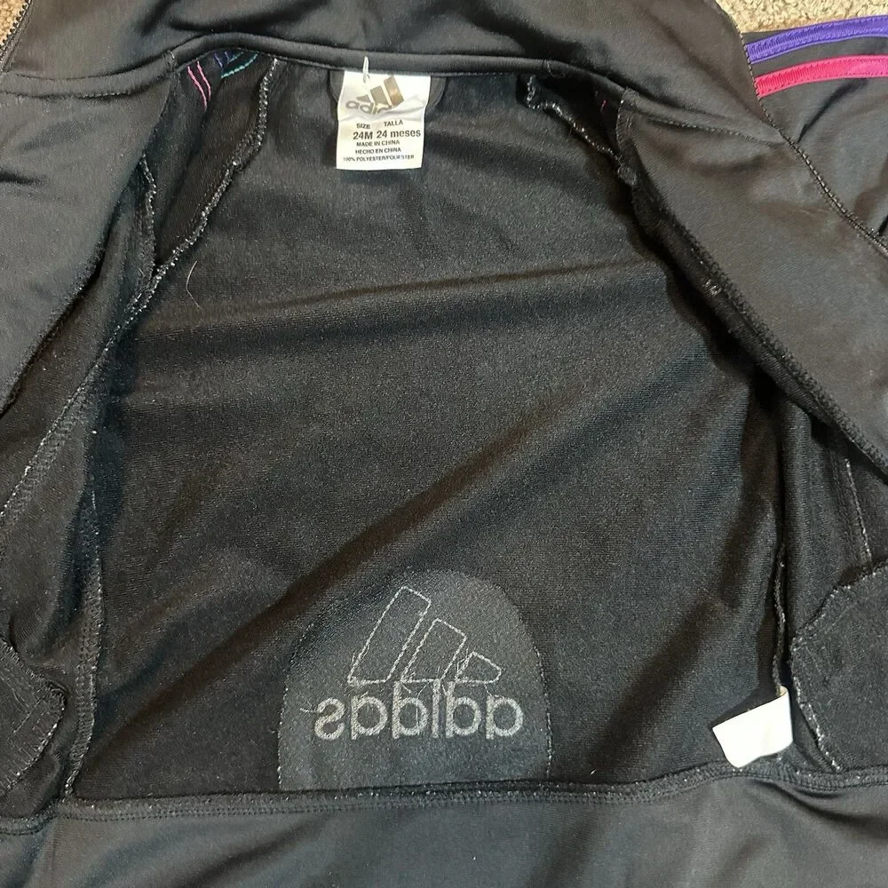 Adidas Track Suit 24 Months 2 Piece Black Jacket Jogger Set